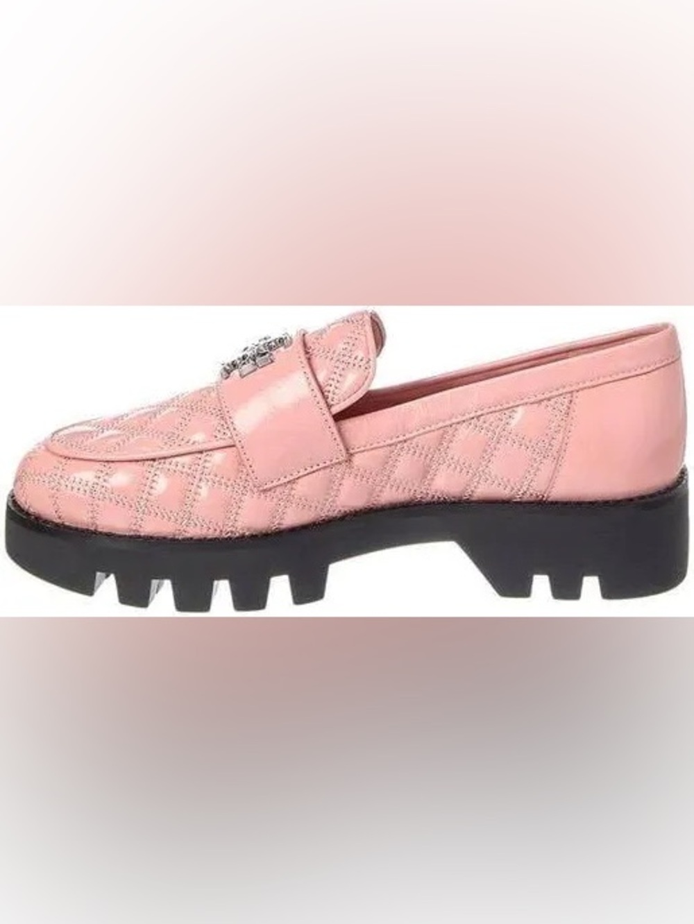 NWOT Tory Burch Women's Pink Mini Everly Chunky Leather Loafer Shoes Size 5.5 - Picture 2 of 11